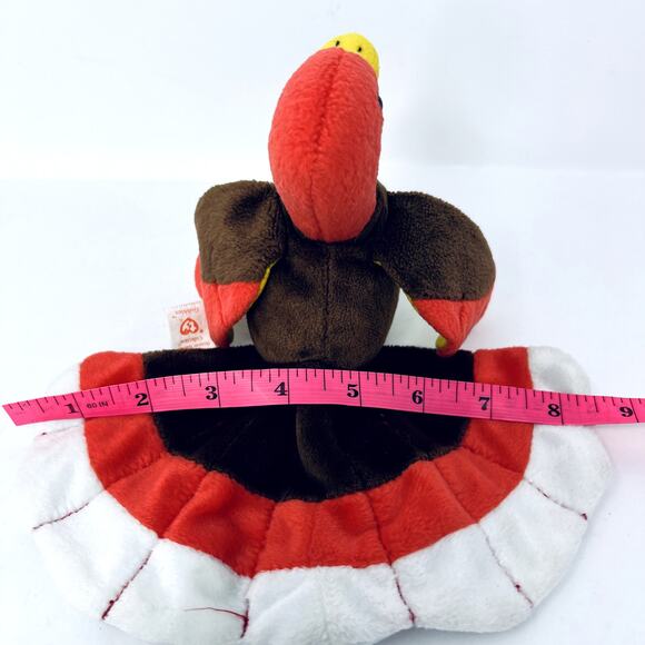 Vintage TY Beanie Baby Gobbles Turkey Plush Stuffed Animal Thanksgiving Collect - Picture 4 of 9